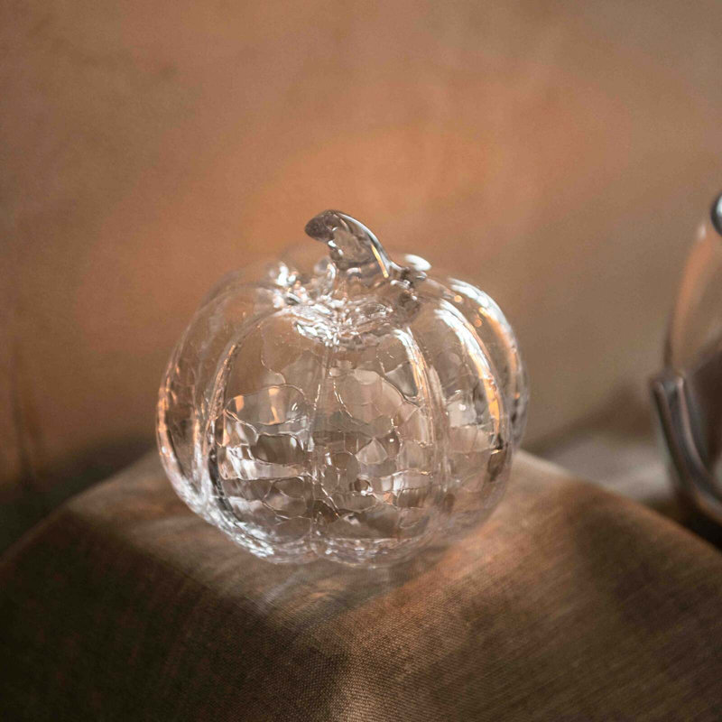 Crackle Pumpkin, 4.75"W x 4.75"D x 3.88"H