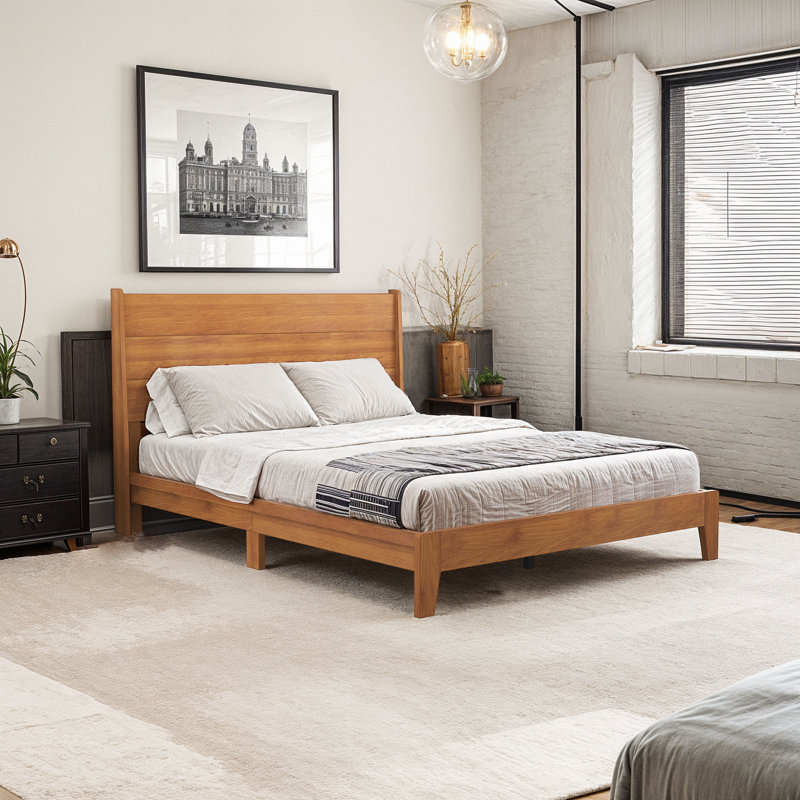 Branquinha Queen Platform Bed, Queen, Amber Walnut