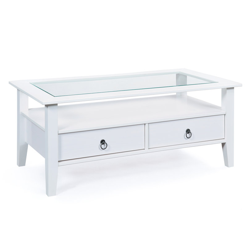 Provence coffee table with storage space, White