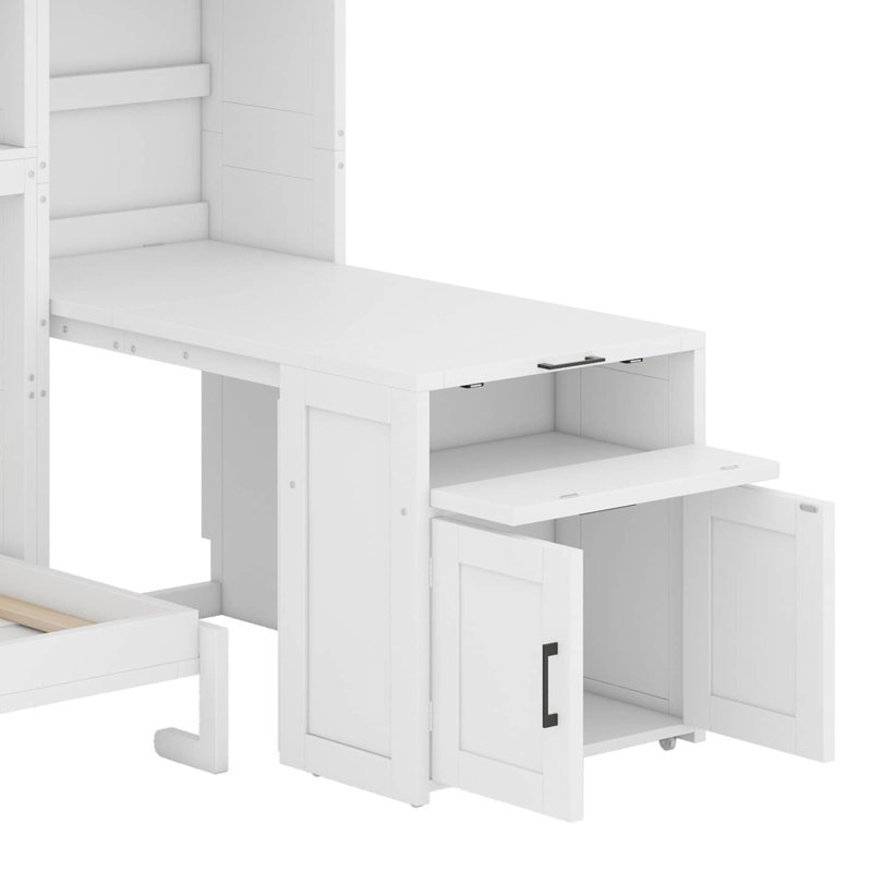 Lit escamotable simple avec placard et bureau