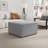 Square Upholstered Ottoman with Solid Wood Rubber Feet