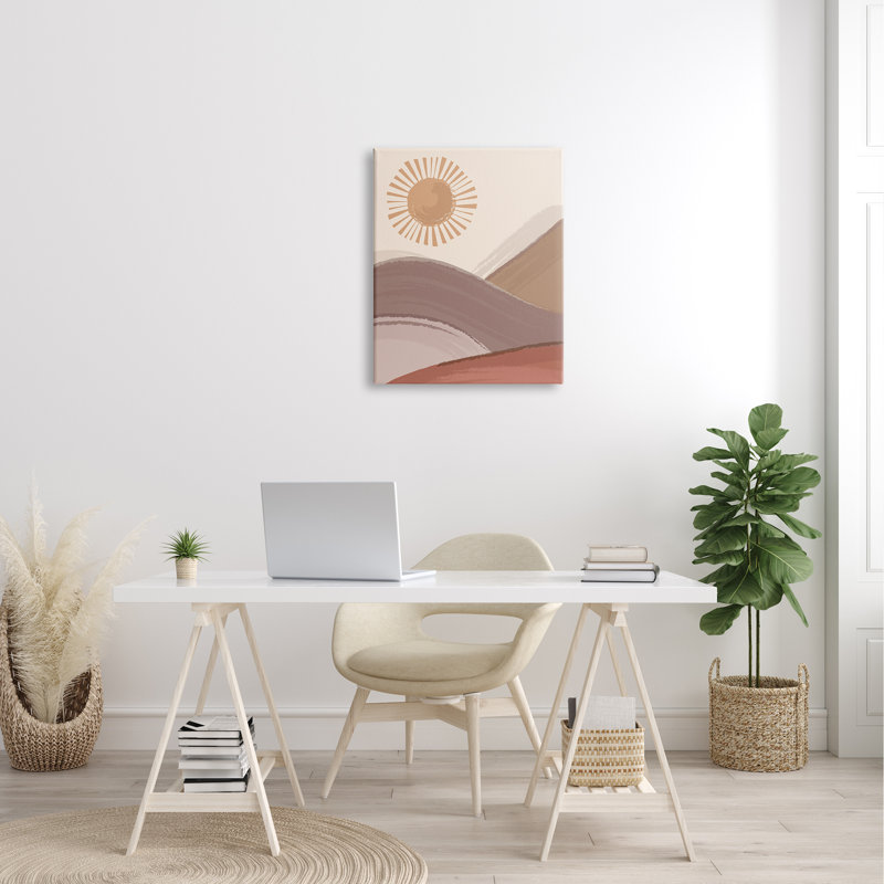 Dunes de sable au lever du soleil, H 24 po x l 24 po x P 1,5 po, Plaque murale