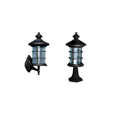 Black Low Voltage Solar Powered Integrated LED Metal Fence Post Cap Light 8 In. X 8 In.