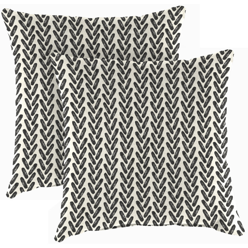 Sunbrella Outdoor Throw Pillow, Hatch Black