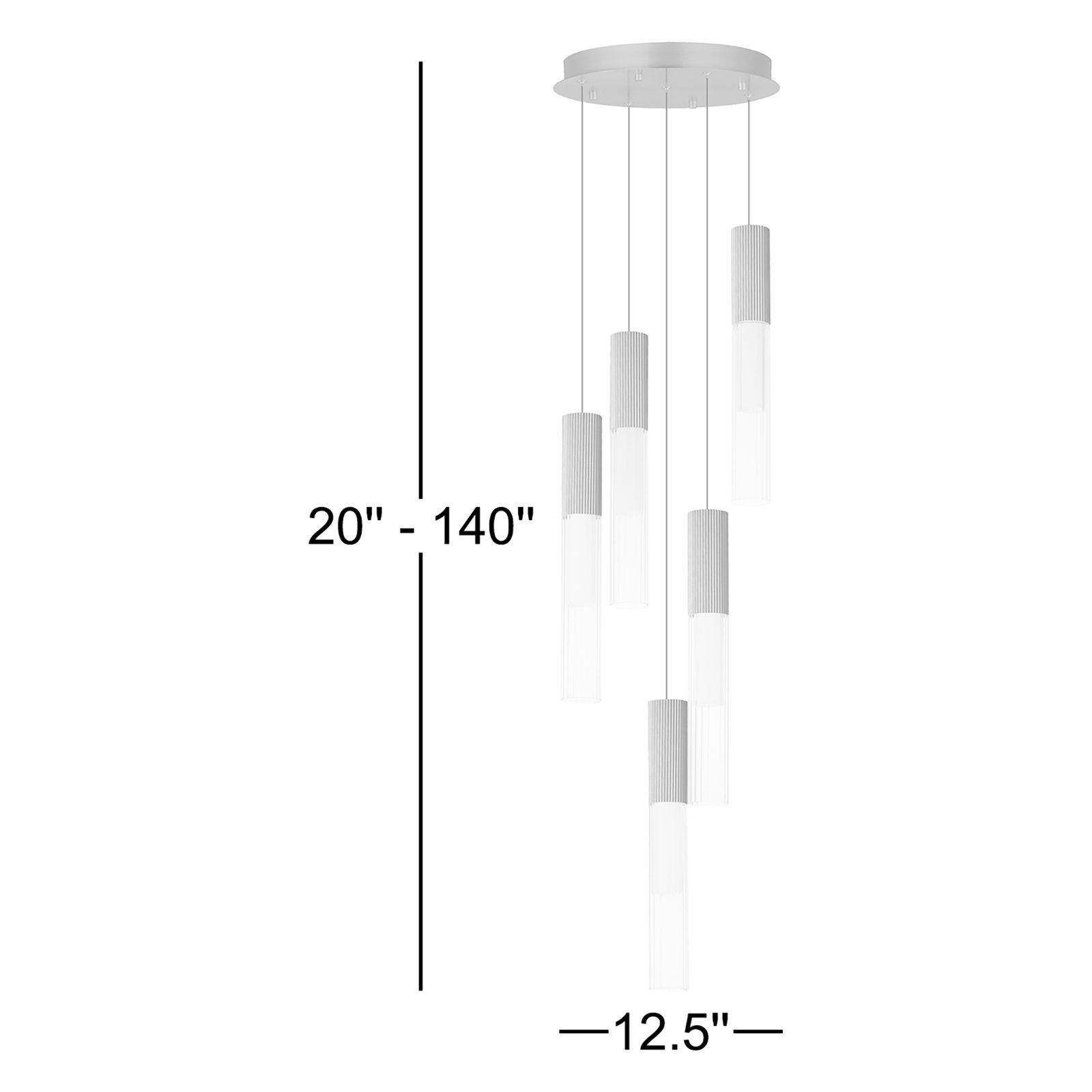 Colbie 5 Light LED Pendant, Black