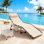 Fauteuil de bronzage inclinable pour l'extérieur, chaise longue pliante rembourrée, avec appui-tête pour la plage, la cour, le patio, la piscine