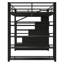 Lit mezzanine en métal avec tablettes de rangement