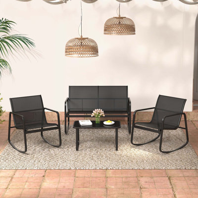 Siyah 4 - Person Outdoor Seating Group by Winston Porter