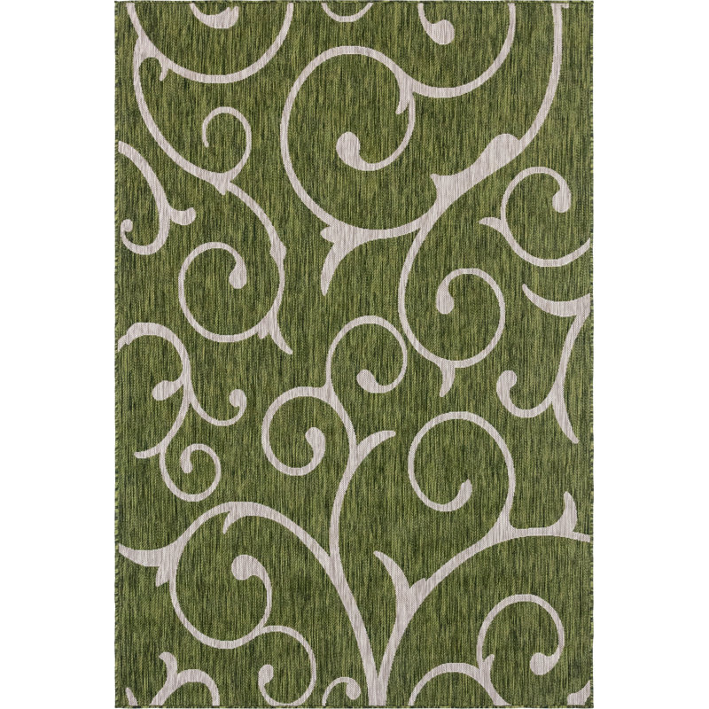 Burien Damask Hand Woven Indoor / Outdoor Area Rug, Rectangle 183 x 274cm