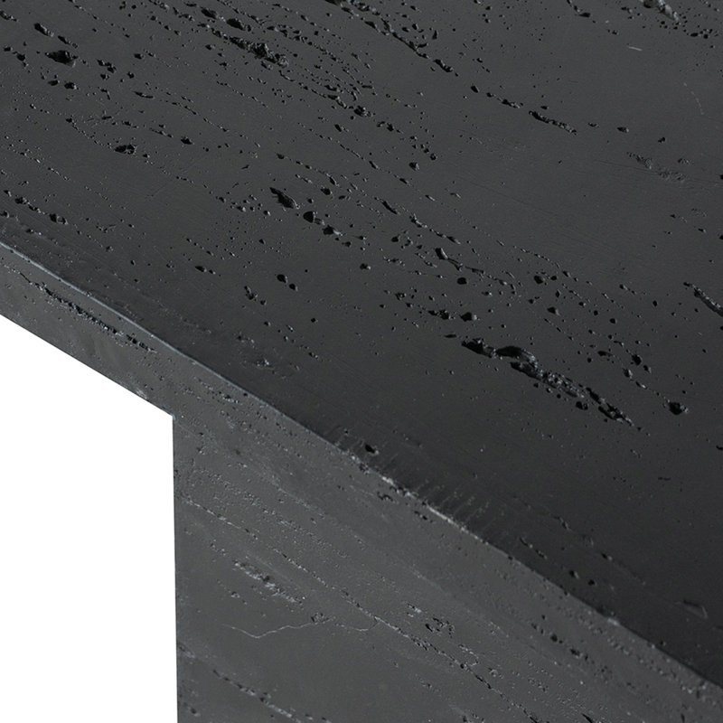 Coffee Table with Pedestal Base, Black