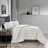 Pointehaven Ivory Velvet Oversized Chevron Quilt Set, Twin/Twin Extra Long-117333997-117334000