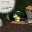 Statue de grenouille H 11 "avec parasol mauve pour jardin, patio et pelouse
