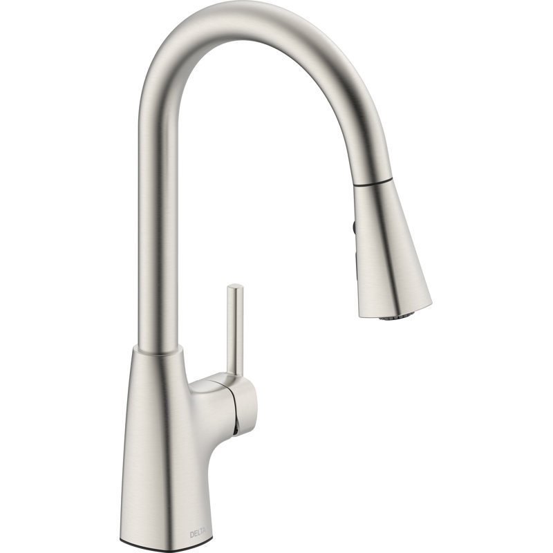 Pull Down Single Handle Kitchen Faucet, Silver