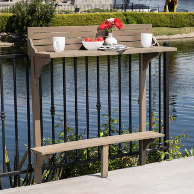 Table de bar de balcon en bois gris pour les espaces extérieurs - couleur élégante et fonctionnelle idéale pour recevoir