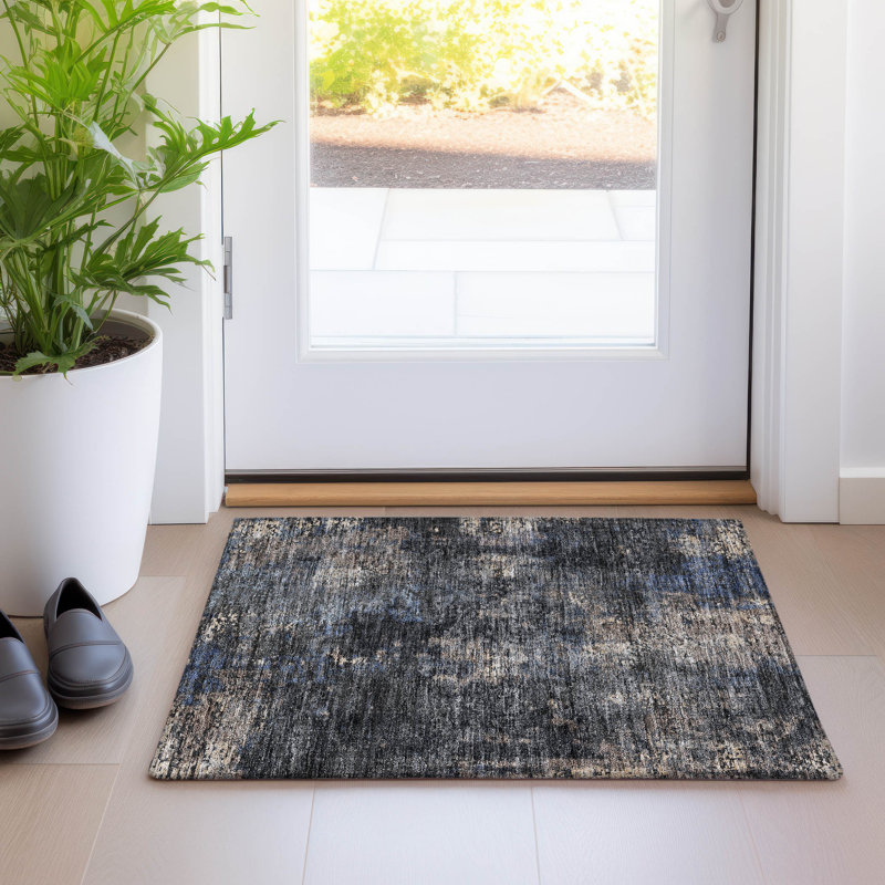 Tapis intérieur / extérieur en polyester Yoshino, Rectangle 1 pi 8 po x 2 pi 6 po