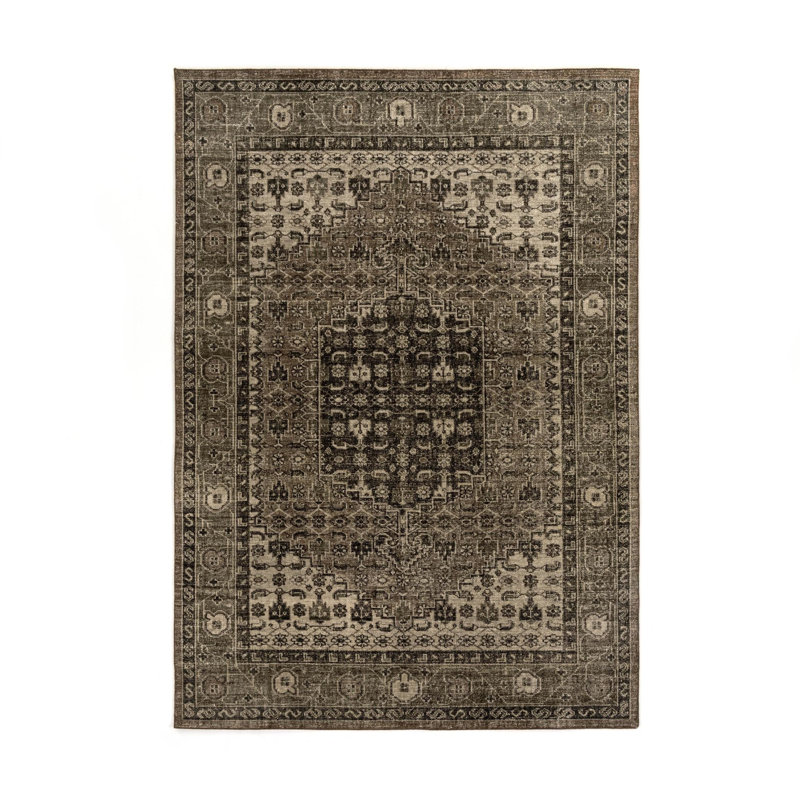 Arville Hand Knotted Indoor Rug, Rectangle 9' x 12', Espresso
