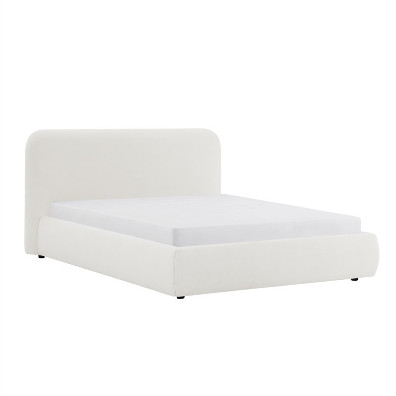 Lit plateforme tapissier Bella, Grand, Elite Ivory