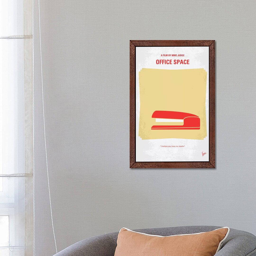 Gerahmtes Leinwandbild - Werbung „Office Space Minimal Movie Poster” von Chungkong