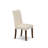 3 Piece Dining Table Set for Small Spaces Contains a Square Dining Room Table and 2 Cream Linen Fabric Parsons Chairs, Mahogany-216531459-216531458-159520629
