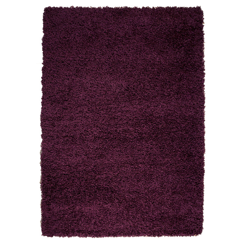Annielaurie Solid Colour Shag Area Rug, Rectangle 110 x 160cm