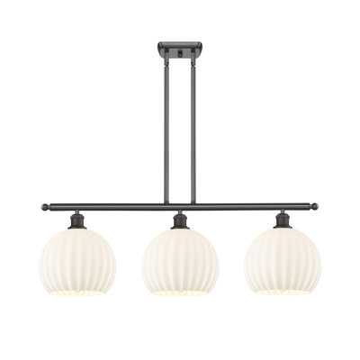 Benway 3 - Light Steel Dimmable Kitchen Island Globe Chandelier