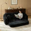 Canapé inclinable à compression courbée convertible, canapé-lit 2 en 1 escamotable, avec base escamotable et siège profond, comprend deux coussins, fauteuil inclinable en chenille deux places-1008685963