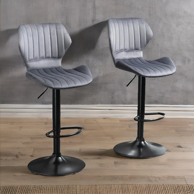 Ellerman Swivel Adjustable Height Stool With Back & Footrest Barstool Kitchen Chair