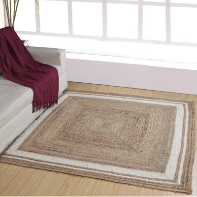 Foster Striped Jute / Sisal Hand Woven Area Rug
