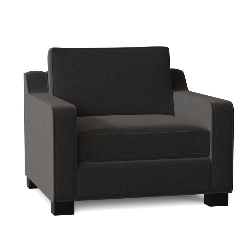 Fauteuil et demi Aceyon, Espresso, Bennett gris anthracite performance