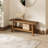 Solid Reclaimed Wood Bench with Shelf-719004248