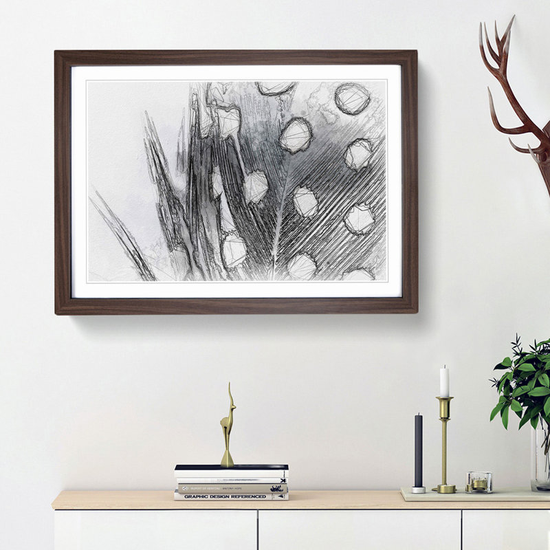 Spotted Feather in Abstract - Framed Print, Walnut Framed, 27cm H x 36cm W x 2cm D