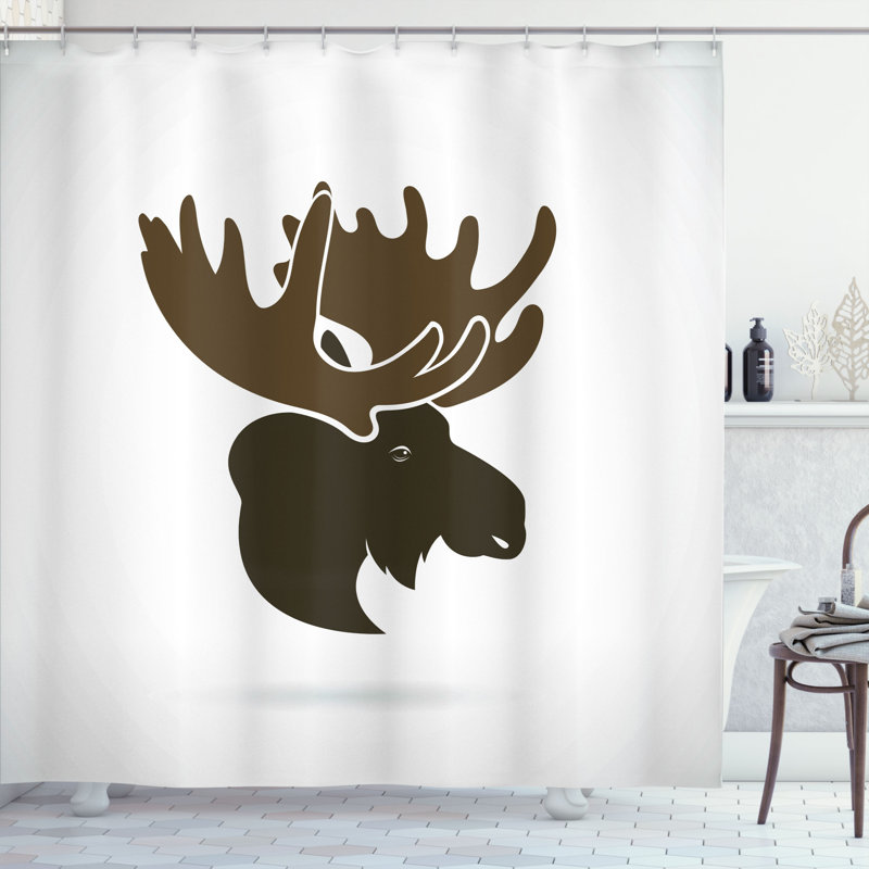 Rideau de douche simple à tête de cerf canadien Auburn, H 75 po x l 69 po