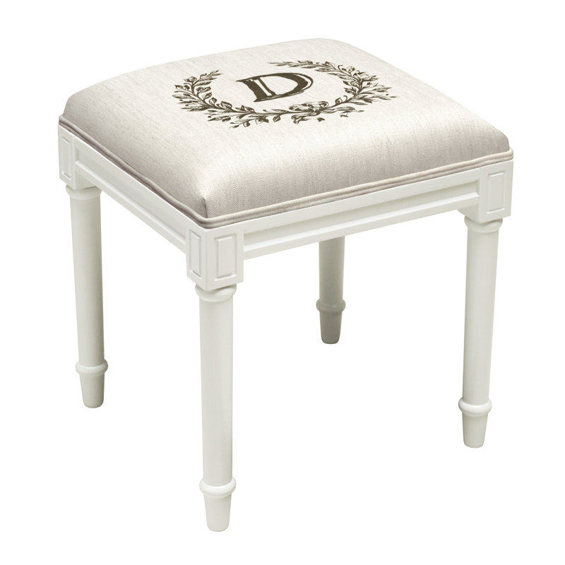 Initial D Vanity Stool, Initials A thru Z available