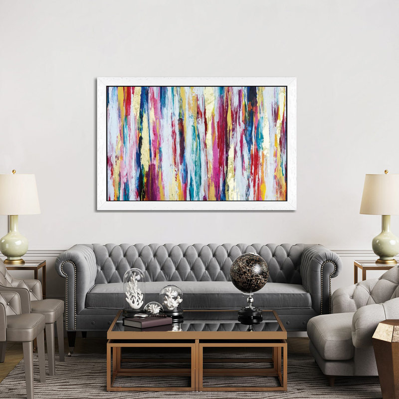Thoughts Full Of Colours by Nikki Chauhan - Print on Canvas, White Floater Framed, 101.6 cm H x 66.04 cm W
