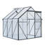 Serre en polycarbonate robuste 6X6FT avec toit réglable, porte coulissante et base galvanisée pour une plantation toutes saisons-124683696