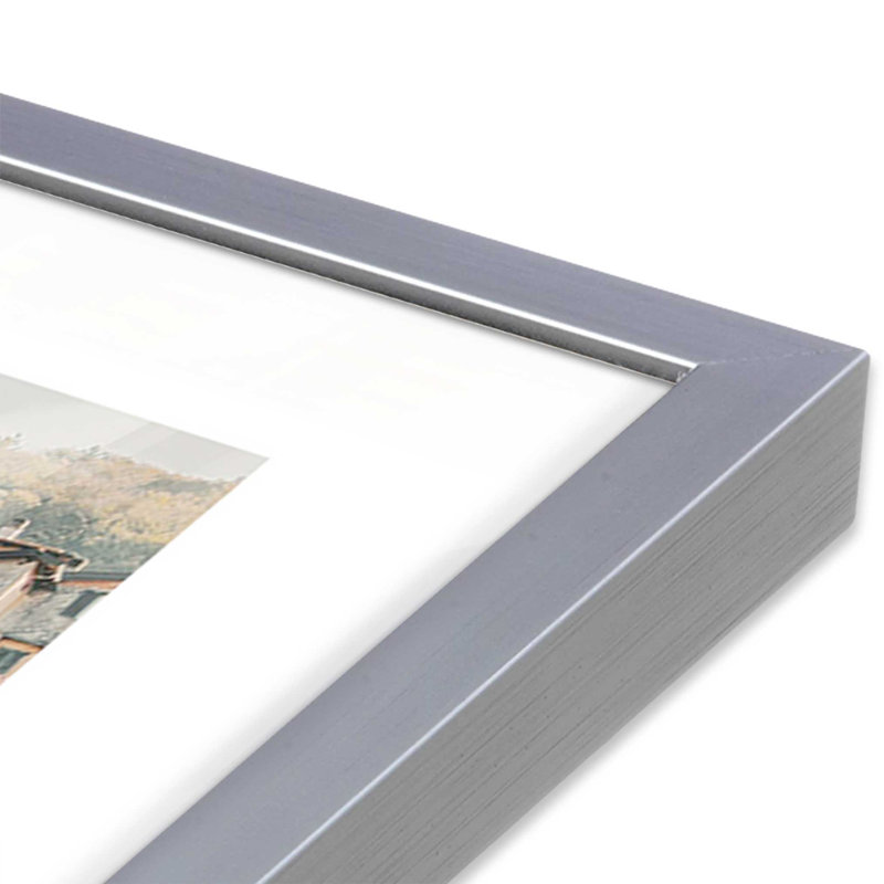 Imprimé Village Reflections, Cadre simple en chrome poli poli, H 11,25 po x l 9,25 po x P 1,25 po