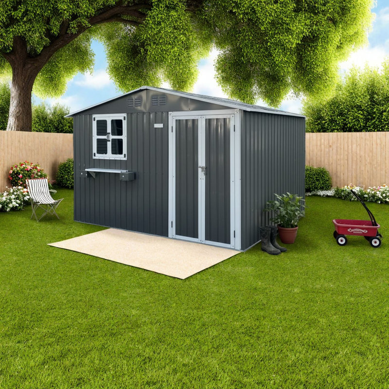 Remises spacieuses, remise de jardin moderne en métal 10 x 8 pi pour la maison