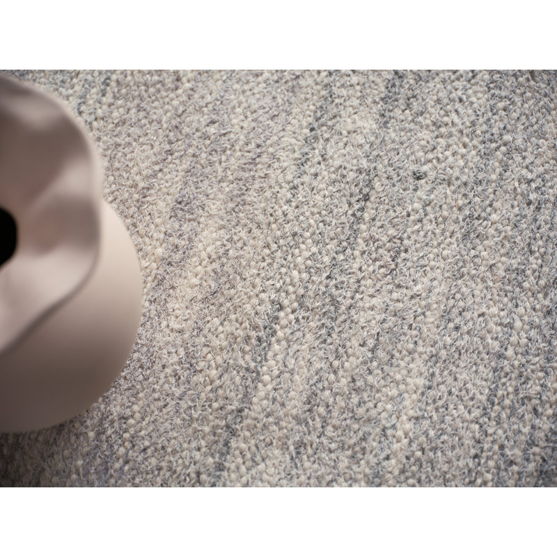 Tranquility flatweave Wool/Mohair Beige Area Rug, Rectangle 9' x 12', Gray