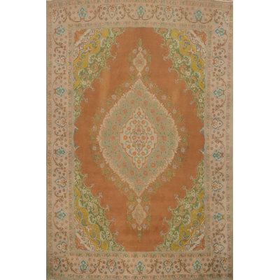 Traditional Wool Orange Area Rug 10x13