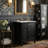24" Modern Farmhouse Vanity Set, Solid Wood & MDF Cabinet With Gold Handles, Ceramic Top & 3-Drawer Storage-1176885481