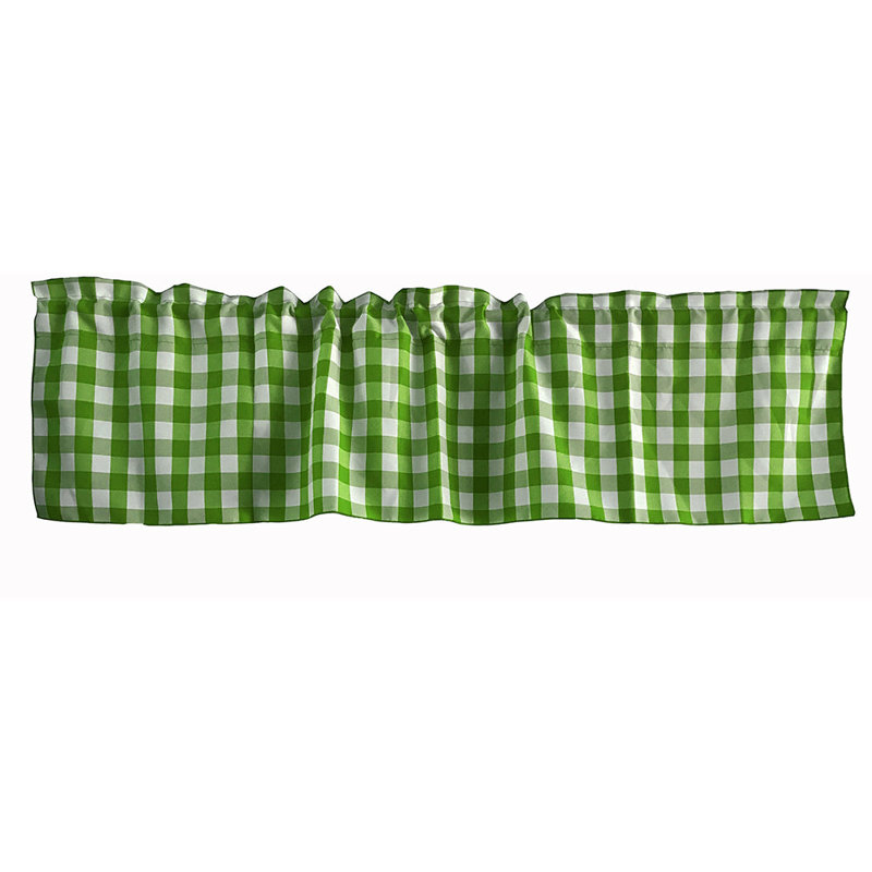 Cantonnière sur mesure l 58 po Haideh Gingham, L 58 po x L 16 po, Vert lime