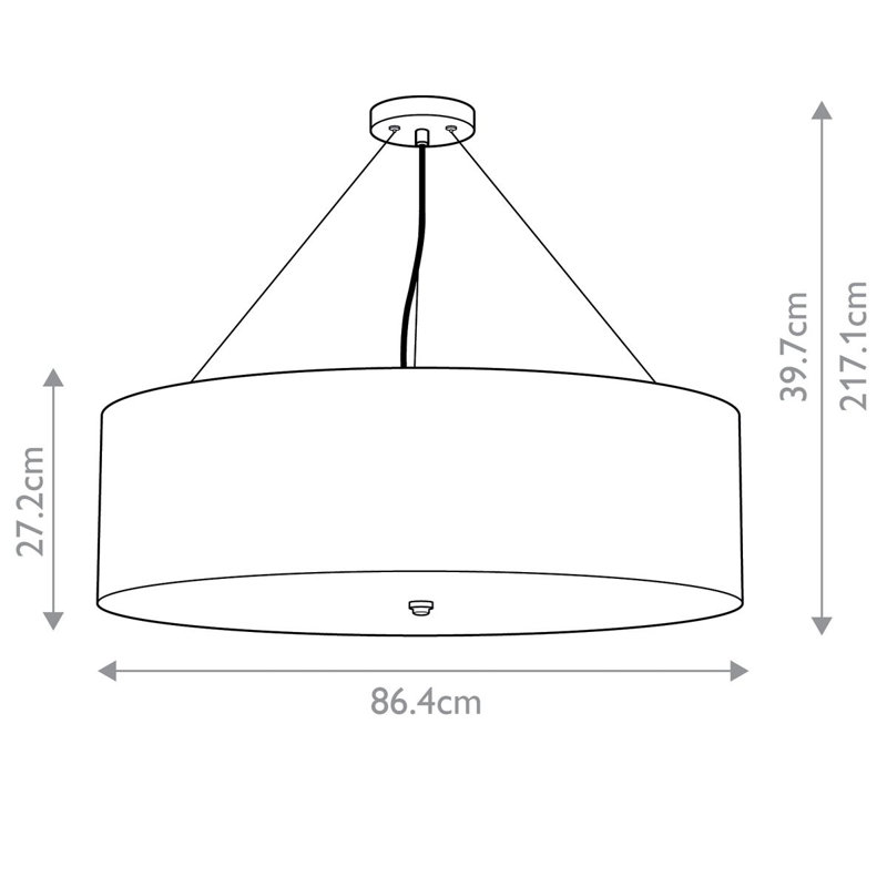 Ausilia 1 - Light Drum Pendant, Aged Brass, 55cm H x 92cm W x 93cm D