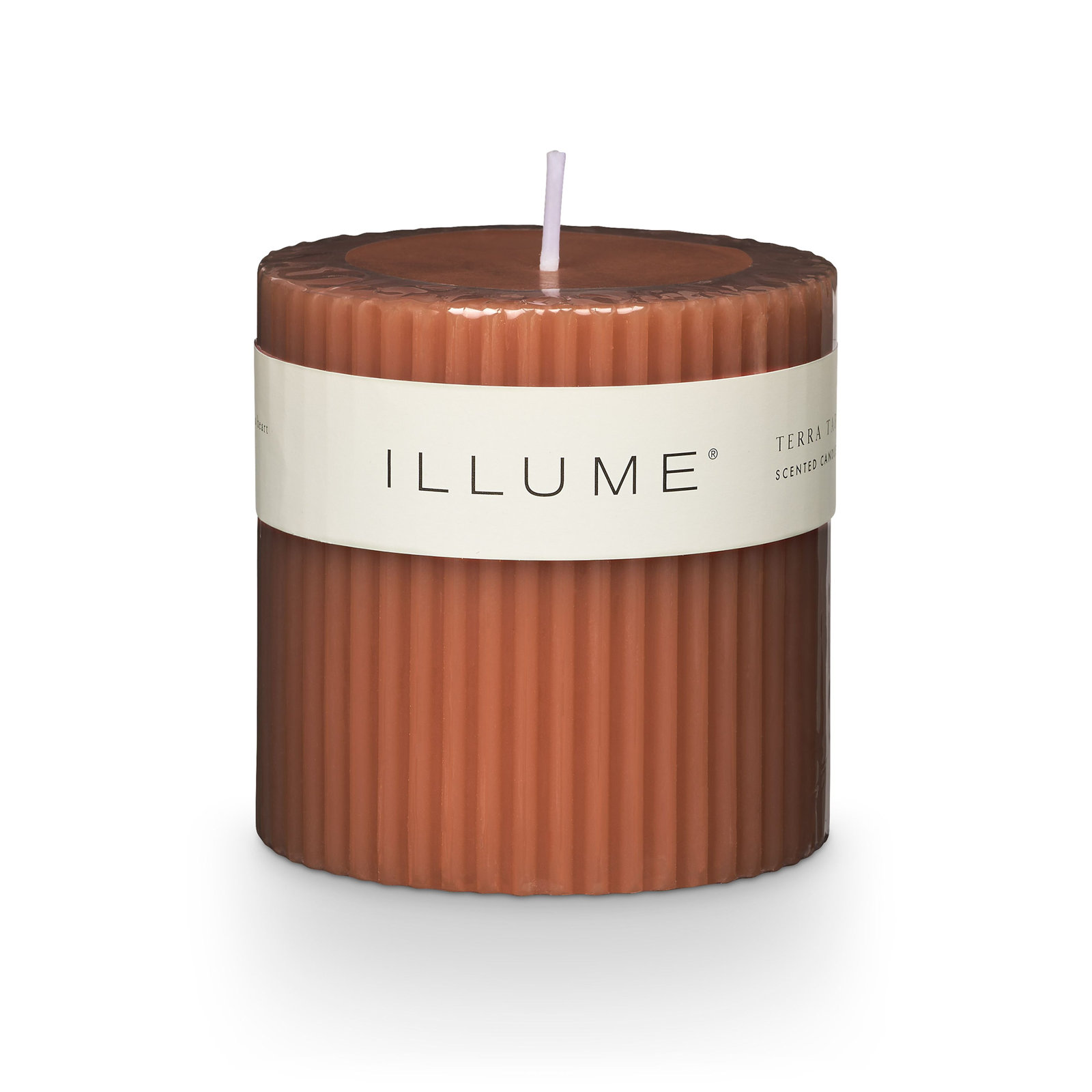 Beautifully Done Pillar Candle, Small, Terra Tabac
