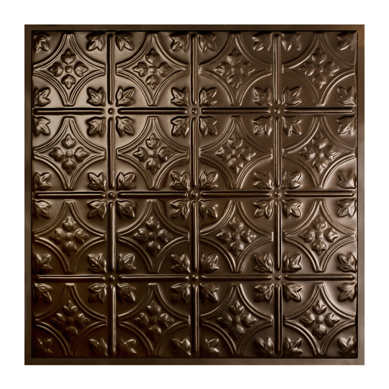 Carreau de plafond en fer-blanc avec éclatement bronze 1,98 pi x 1,98 pi Hamilton