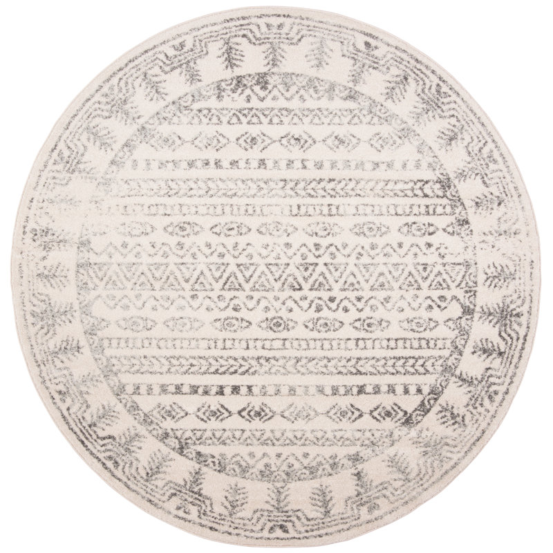 Tapis ivoire / gris Blackhill Southwestern, Rond 8 pi