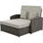2 Pe Reclining Lounge, Gray, Adjustable Back, With Comfortable And Water- Fabric Covers Chaise Lounge For 2, Protected Cushions-1501687881