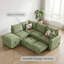 Canapé-lit convertible 82,67 pouces en chenille verte, canapé-lit modulaire en forme de L avec repose-pieds avec rangement, 2 coussins, prises électriques, ports USB-452730035