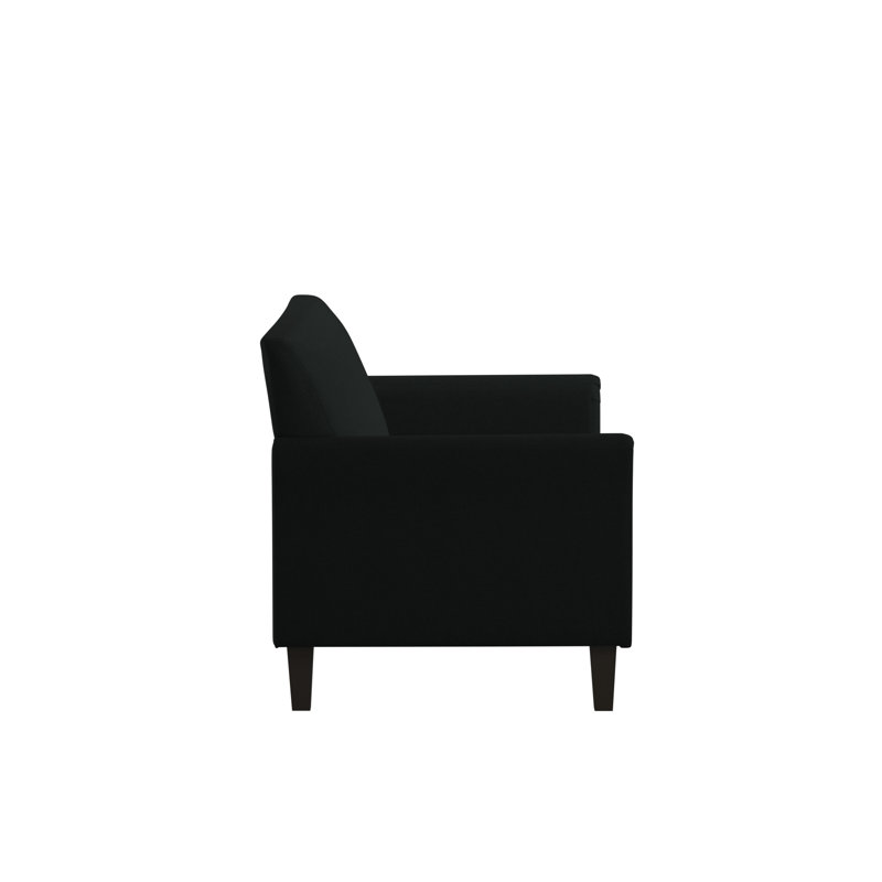 Ginnia Upholstered 77.25'' Sofa, Black