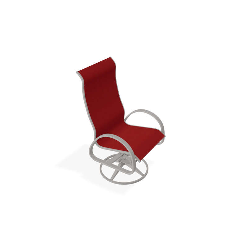 Fauteuil de patio pivotant Hiraku, Rouge 1D Sunbrella®, Gris chaleureux texturé