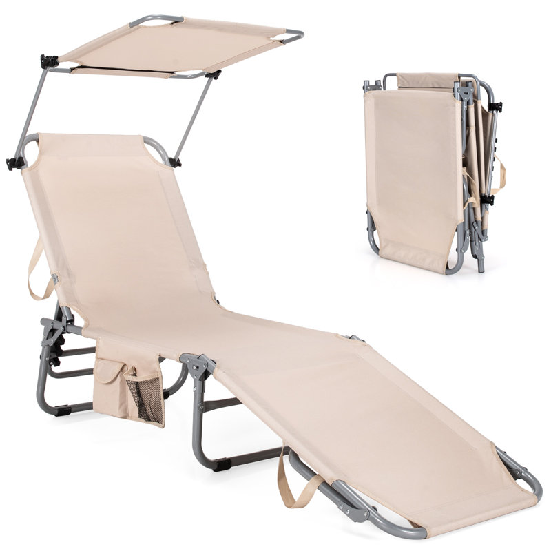 Chaise longue inclinable Avarika, Beige